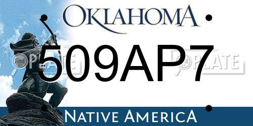 509AP7 Oklahoma License Plate