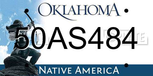 50AS484 Oklahoma License Plate