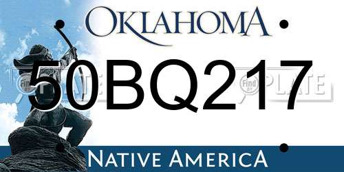50BQ217 Oklahoma License Plate