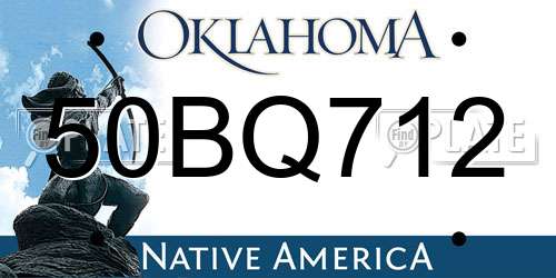 50BQ712 Oklahoma License Plate