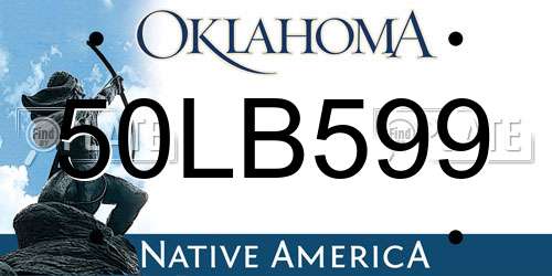 50LB599 Oklahoma License Plate