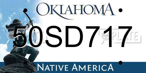 50SD717 Oklahoma License Plate
