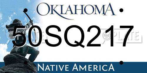 50SQ217 Oklahoma License Plate