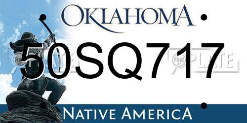 50SQ717 Oklahoma License Plate