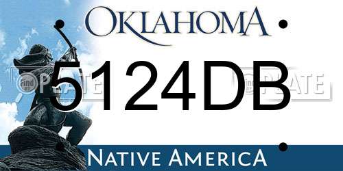 5124DB Oklahoma License Plate