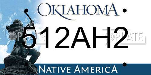512AH2 Oklahoma License Plate
