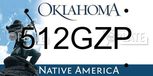 512GZP Oklahoma License Plate