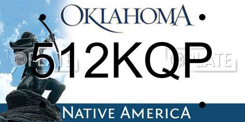 512KQP Oklahoma License Plate