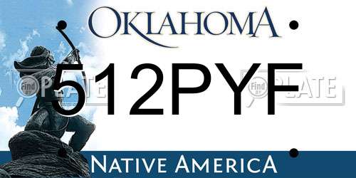 512PYF Oklahoma License Plate