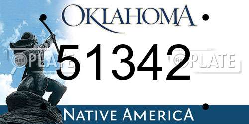 51342 Oklahoma License Plate