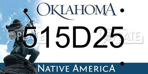 515D25 Oklahoma License Plate