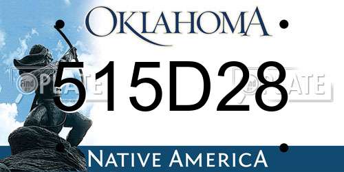 515D28 Oklahoma License Plate