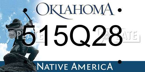 515Q28 Oklahoma License Plate