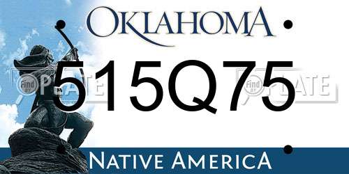 515Q75 Oklahoma License Plate