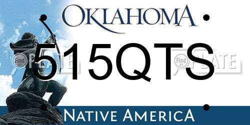 515QTS Oklahoma License Plate