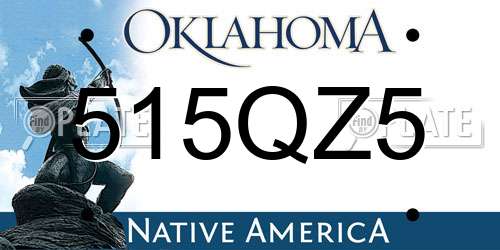 515QZ5 Oklahoma License Plate