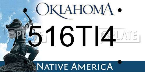 516TI4 Oklahoma License Plate