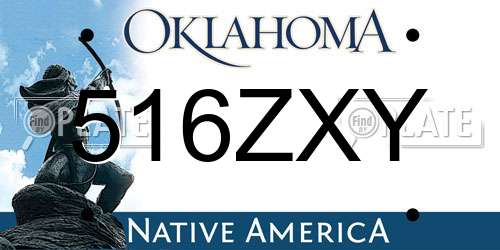 516ZXY Oklahoma License Plate