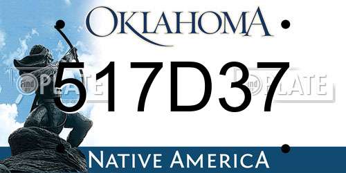 517D37 Oklahoma License Plate