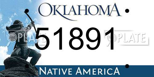 51891 Oklahoma License Plate