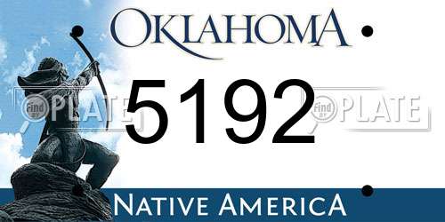 5192 Oklahoma License Plate