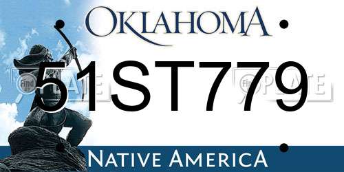 51ST779 Oklahoma License Plate