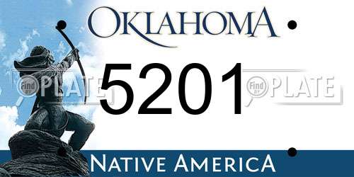 5201 Oklahoma License Plate