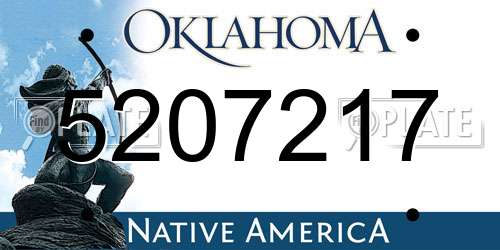 5207217 Oklahoma License Plate