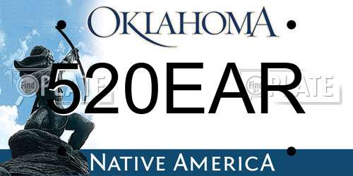 520EAR Oklahoma License Plate