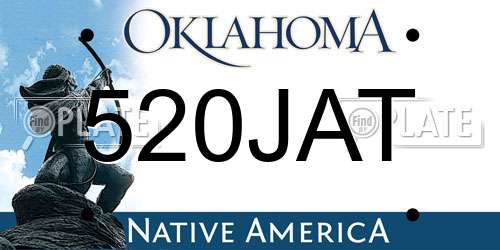 520JAT Oklahoma License Plate
