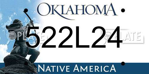 522L24 Oklahoma License Plate