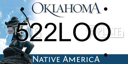 522LOO Oklahoma License Plate