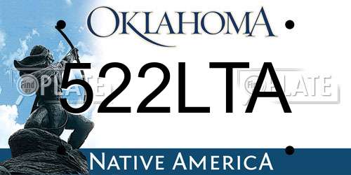 522LTA Oklahoma License Plate