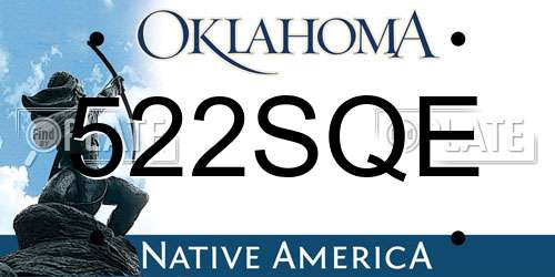 522SQE Oklahoma License Plate