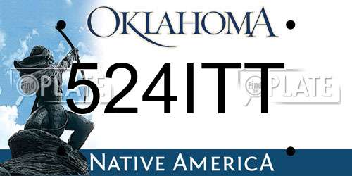 524ITT Oklahoma License Plate