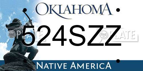 524SZZ Oklahoma License Plate