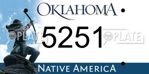 5251 Oklahoma License Plate