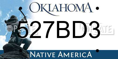 527BD3 Oklahoma License Plate