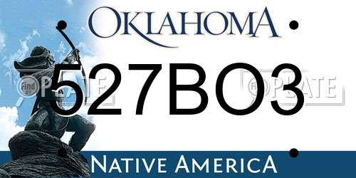 527BO3 Oklahoma License Plate