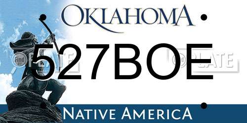 527BOE Oklahoma License Plate