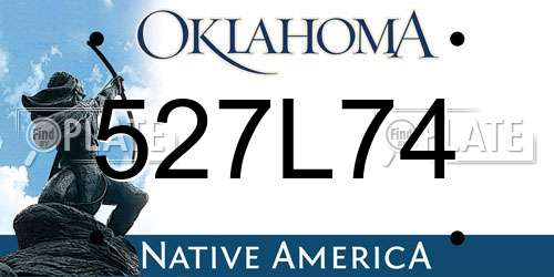 527L74 Oklahoma License Plate