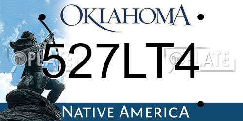 527LT4 Oklahoma License Plate