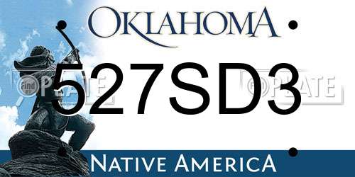 527SD3 Oklahoma License Plate