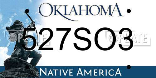 527SO3 Oklahoma License Plate