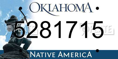 5281715 Oklahoma License Plate