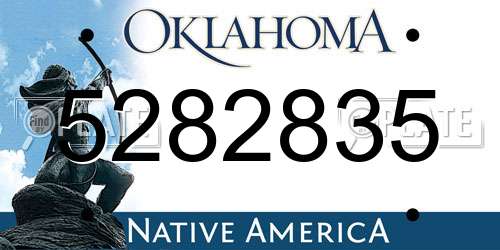 5282835 Oklahoma License Plate