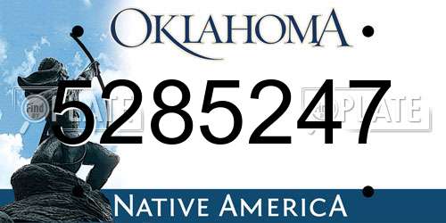5285247 Oklahoma License Plate