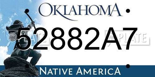 52882A7 Oklahoma License Plate