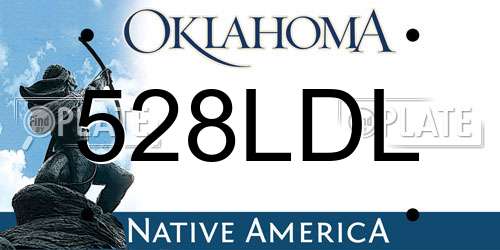 528LDL Oklahoma License Plate
