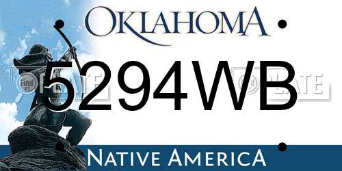 5294WB Oklahoma License Plate